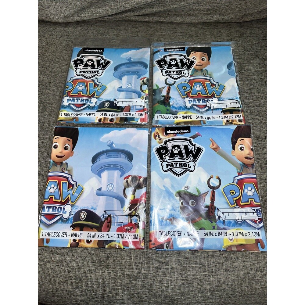 Nickelodeon Paw Patrol Tablecover Party Supplies (Lot of 4) 54 “x 84” New In Pkg